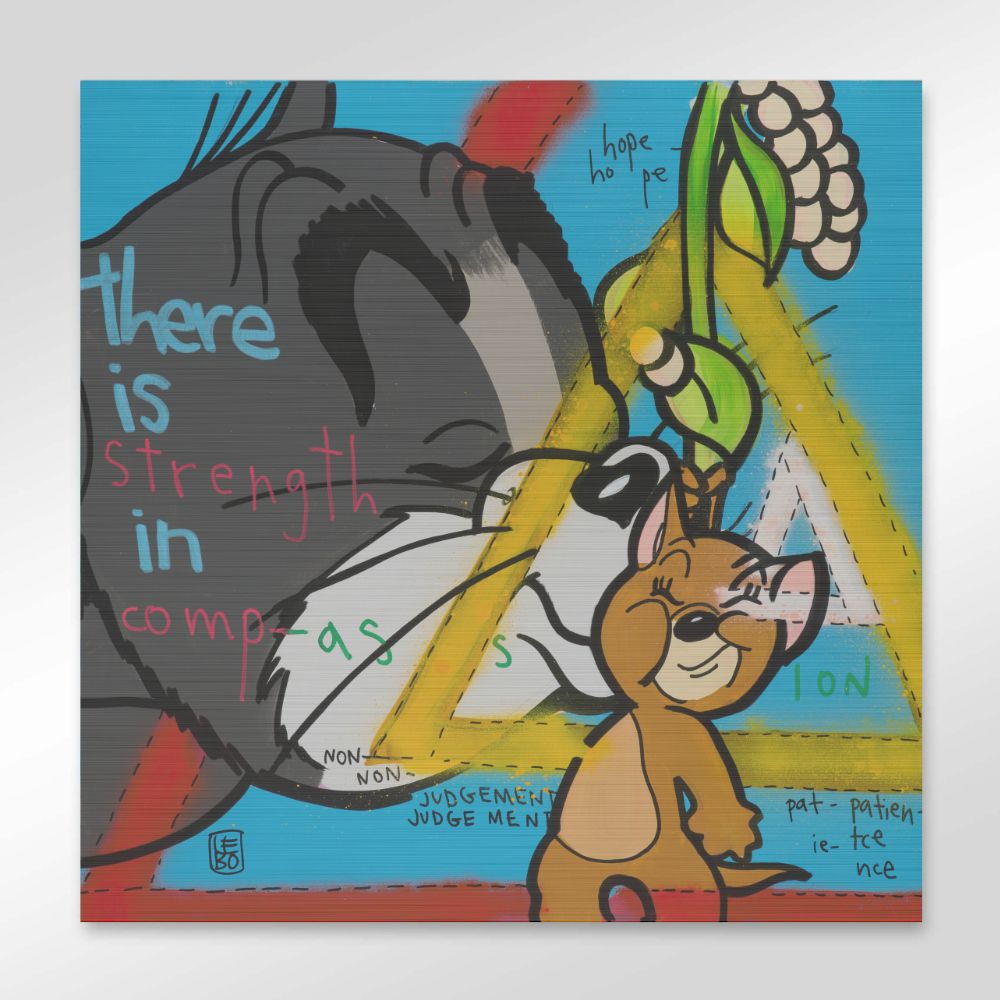 There is Strength in Compassion - Lebo Brushed Aluminum Artbond